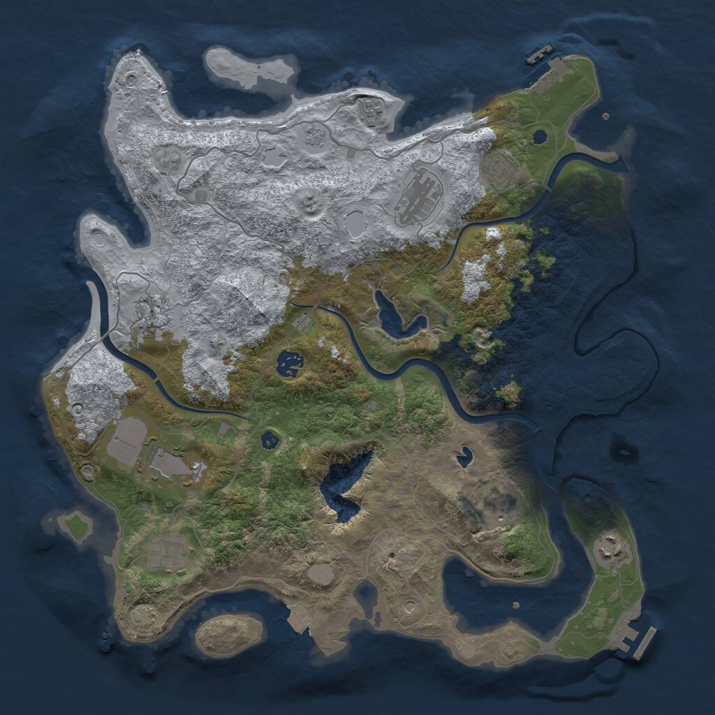 Rust Map: Procedural Map, Size: 4000, Seed: 181743260, 15 Monuments