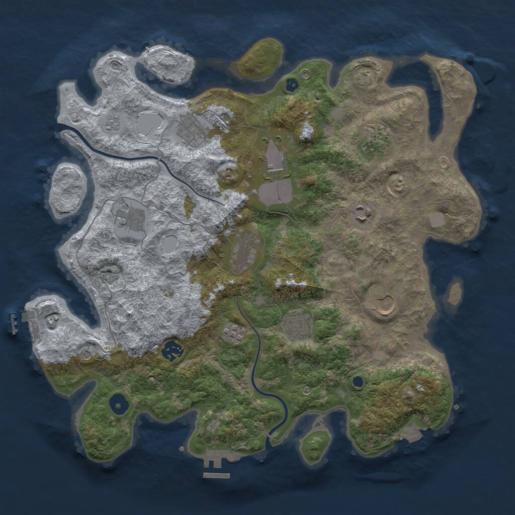 Rust Map: Procedural Map, Size: 3900, Seed: 1598836819, 16 Monuments