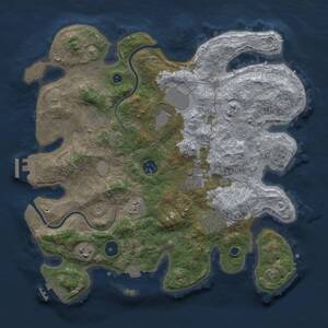 Thumbnail Rust Map: Procedural Map, Size: 3500, Seed: 640631503, 13 Monuments