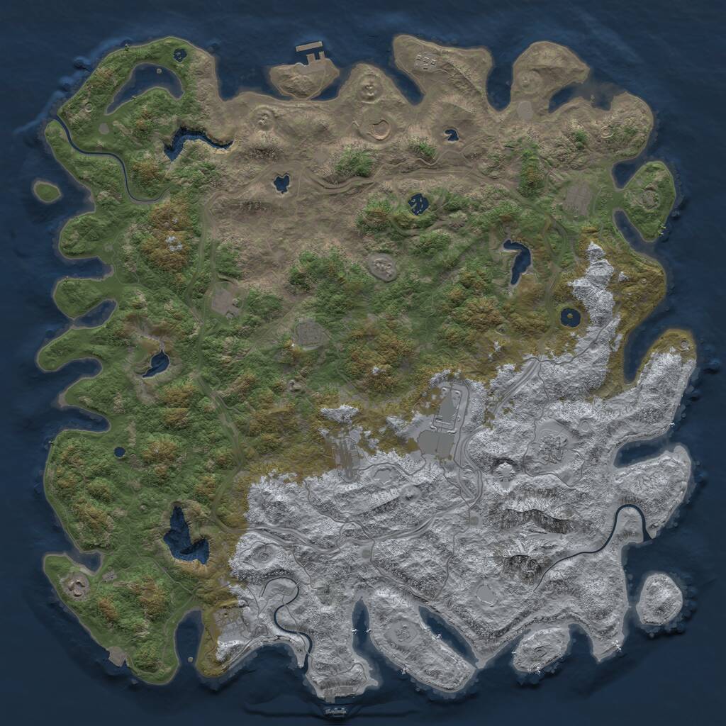 Rust Map: Procedural Map, Size: 5500, Seed: 498314, 17 Monuments