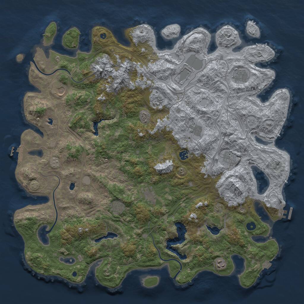 Rust Map: Procedural Map, Size: 5000, Seed: 600349866, 17 Monuments