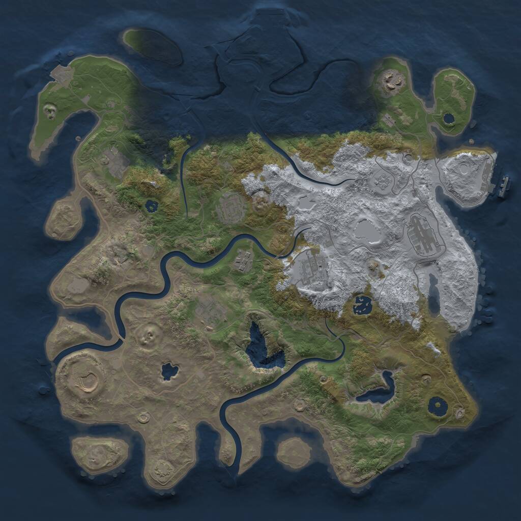 Rust Map: Procedural Map, Size: 4000, Seed: 1948679309, 15 Monuments