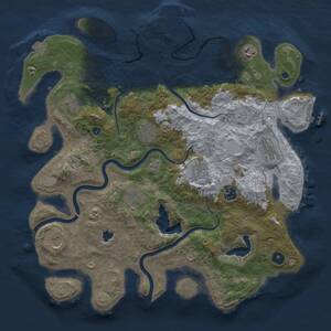 Thumbnail Rust Map: Procedural Map, Size: 4000, Seed: 1948679309, 15 Monuments