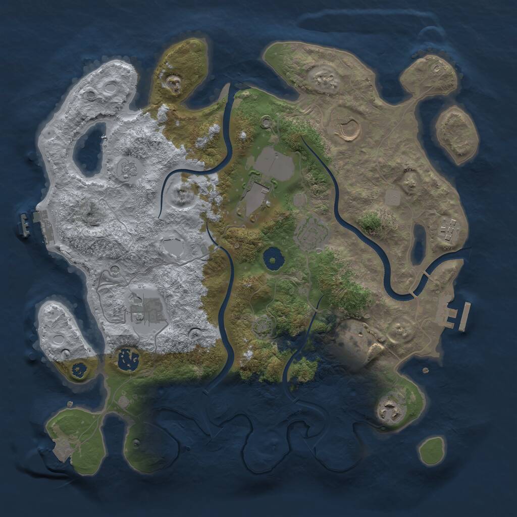 Rust Map: Procedural Map, Size: 3550, Seed: 2022, 14 Monuments