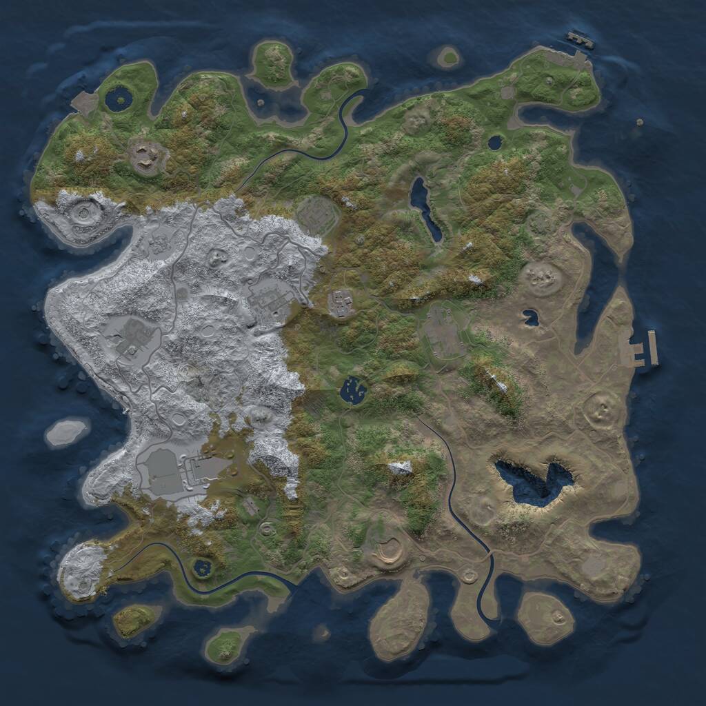 Rust Map: Procedural Map, Size: 4100, Seed: 29022738, 15 Monuments