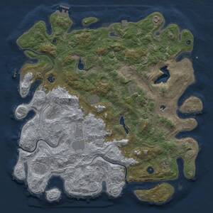 Thumbnail Rust Map: Procedural Map, Size: 4500, Seed: 2116483401, 15 Monuments