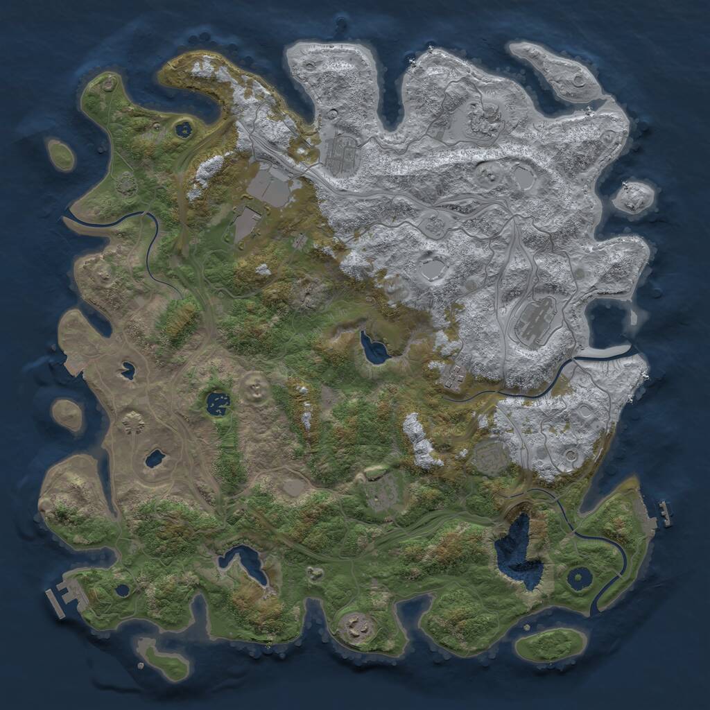 Rust Map: Procedural Map, Size: 4500, Seed: 646803466, 15 Monuments