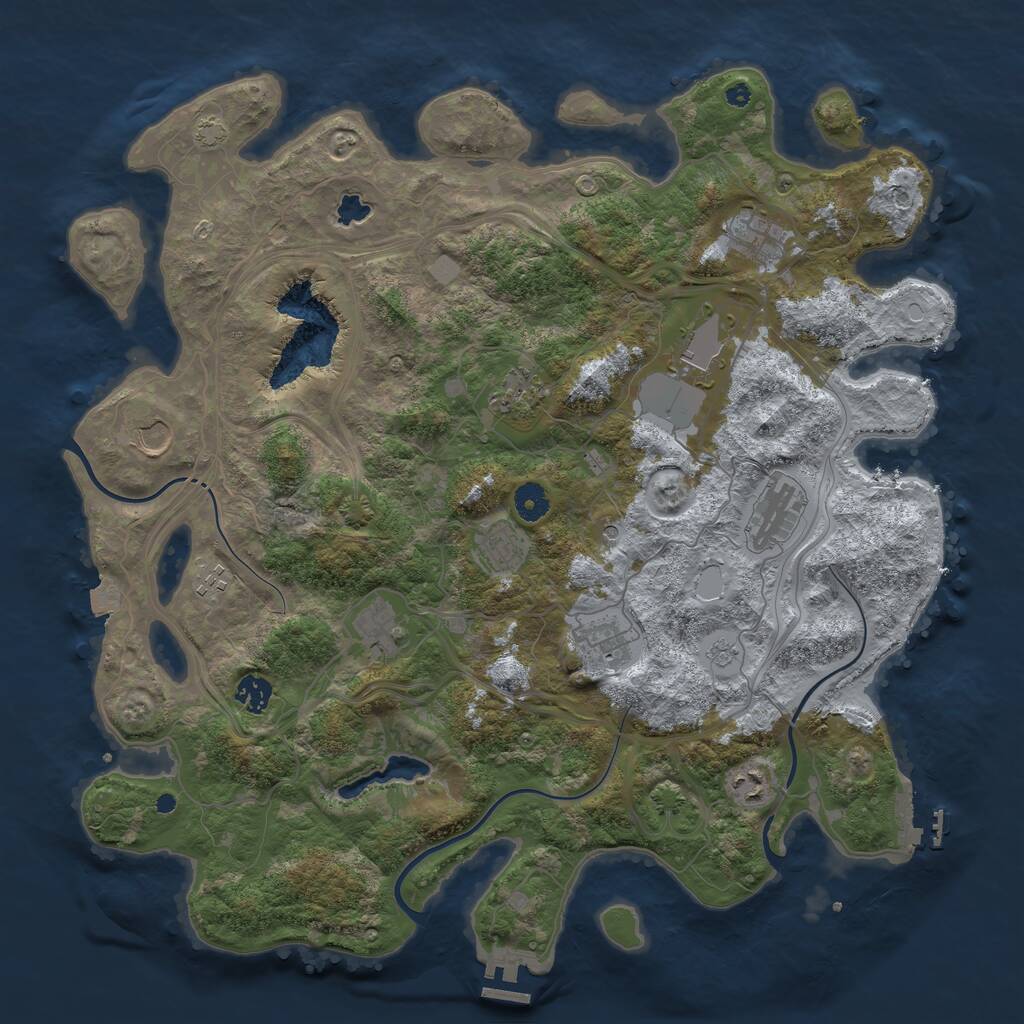Rust Map: Procedural Map, Size: 4250, Seed: 1785402, 17 Monuments