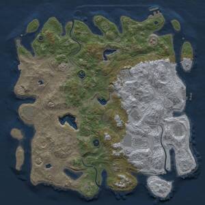 Thumbnail Rust Map: Procedural Map, Size: 4500, Seed: 1065549601, 16 Monuments