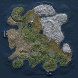 Thumbnail Rust Map: Procedural Map, Size: 3000, Seed: 119708877, 9 Monuments