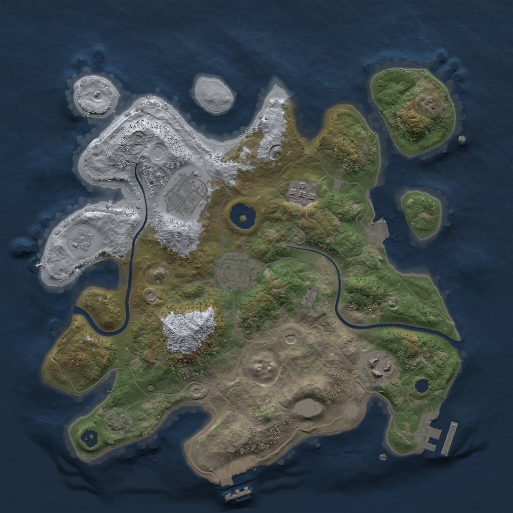 Rust Map: Procedural Map, Size: 3000, Seed: 78923, 10 Monuments