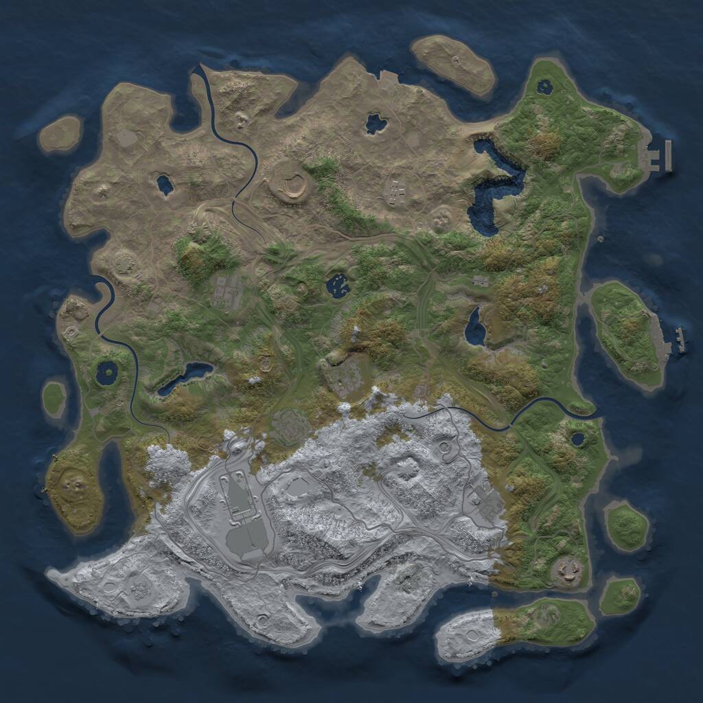 Rust Map: Procedural Map, Size: 4500, Seed: 1846625551, 15 Monuments