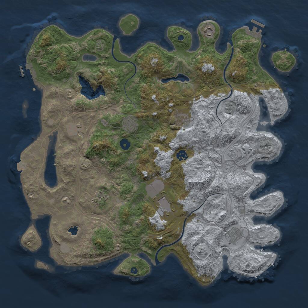 Rust Map: Procedural Map, Size: 4300, Seed: 1052025, 15 Monuments