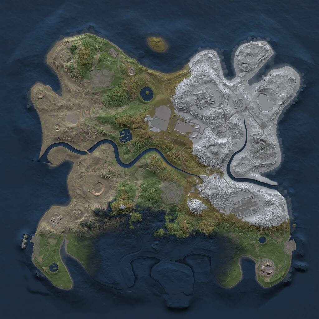 Rust Map: Procedural Map, Size: 3500, Seed: 1439002826, 15 Monuments