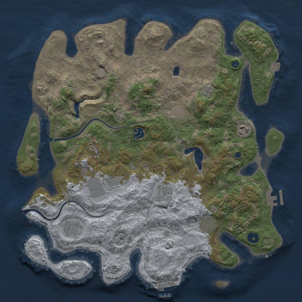 Rust Map: Procedural Map, Size: 4000, Seed: 156703, 15 Monuments