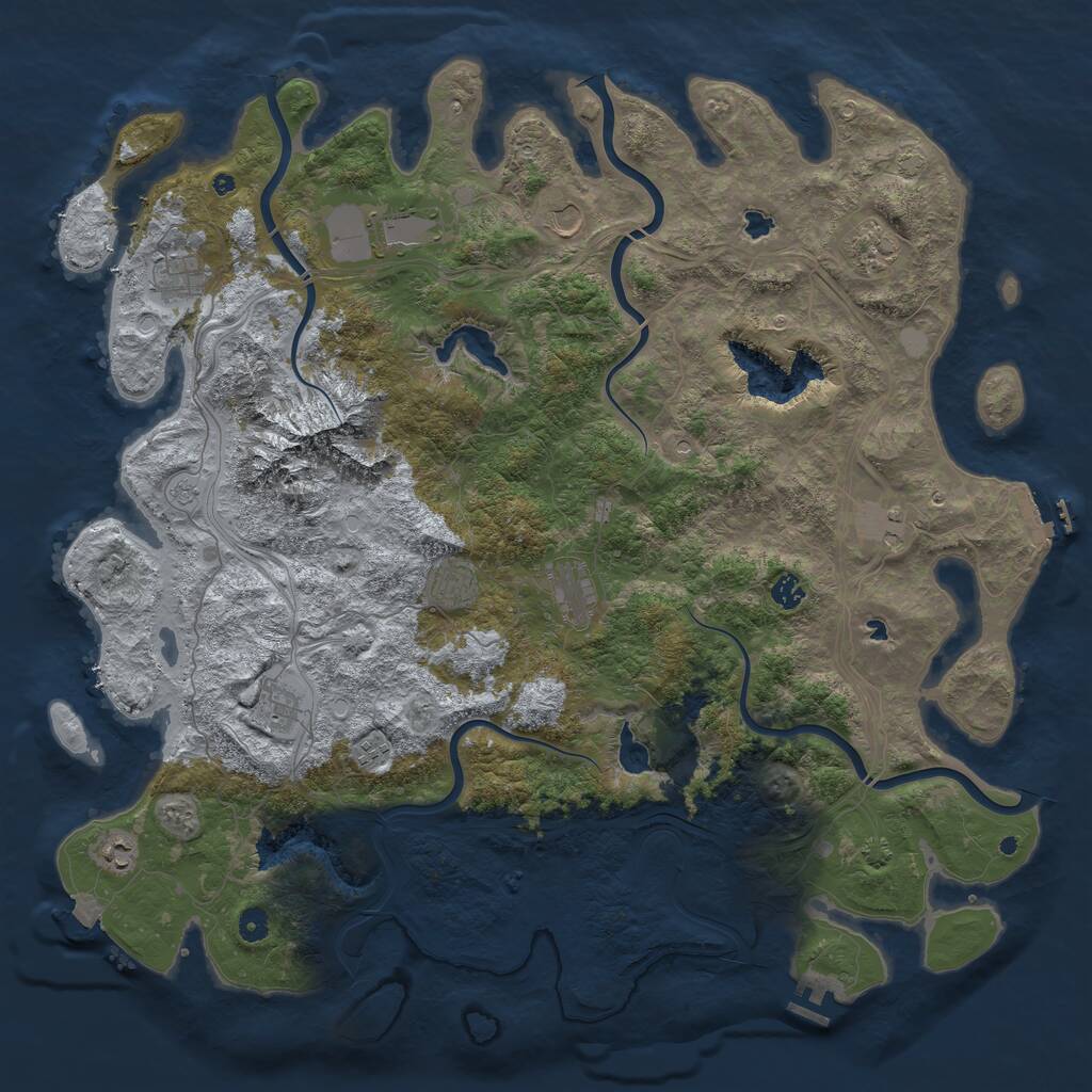 Rust Map: Procedural Map, Size: 5000, Seed: 5563573, 17 Monuments