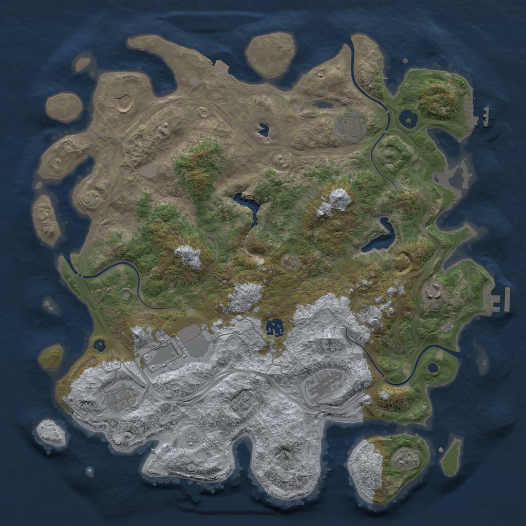 Rust Map: Procedural Map, Size: 4250, Seed: 15425141, 14 Monuments