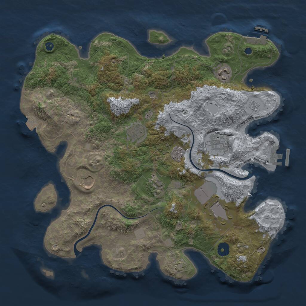 Rust Map: Procedural Map, Size: 3500, Seed: 1948304676, 13 Monuments