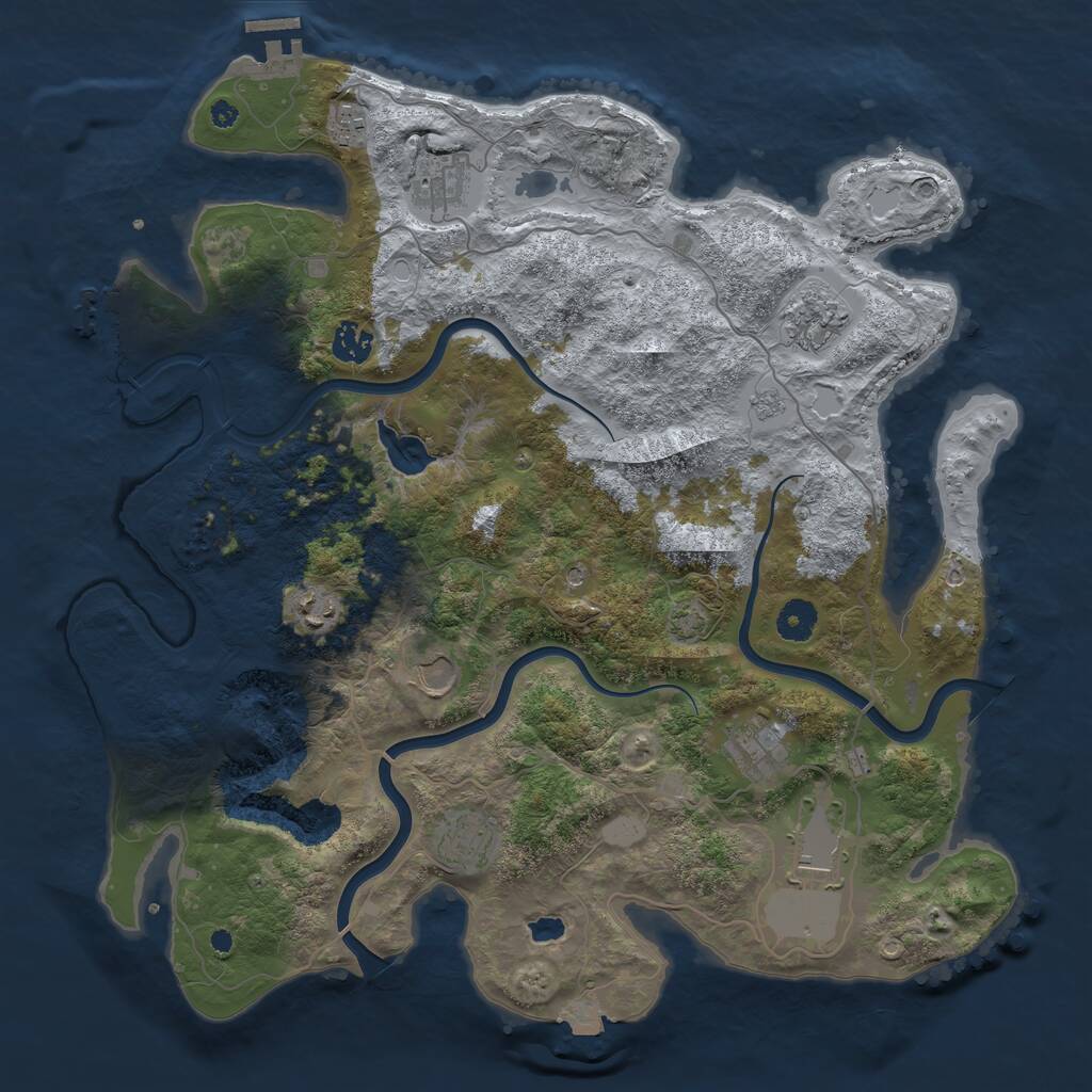 Rust Map: Procedural Map, Size: 4000, Seed: 1993622456, 15 Monuments