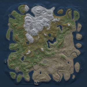 Thumbnail Rust Map: Procedural Map, Size: 4500, Seed: 42425107, 14 Monuments
