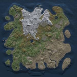 Thumbnail Rust Map: Procedural Map, Size: 3750, Seed: 345778590, 14 Monuments