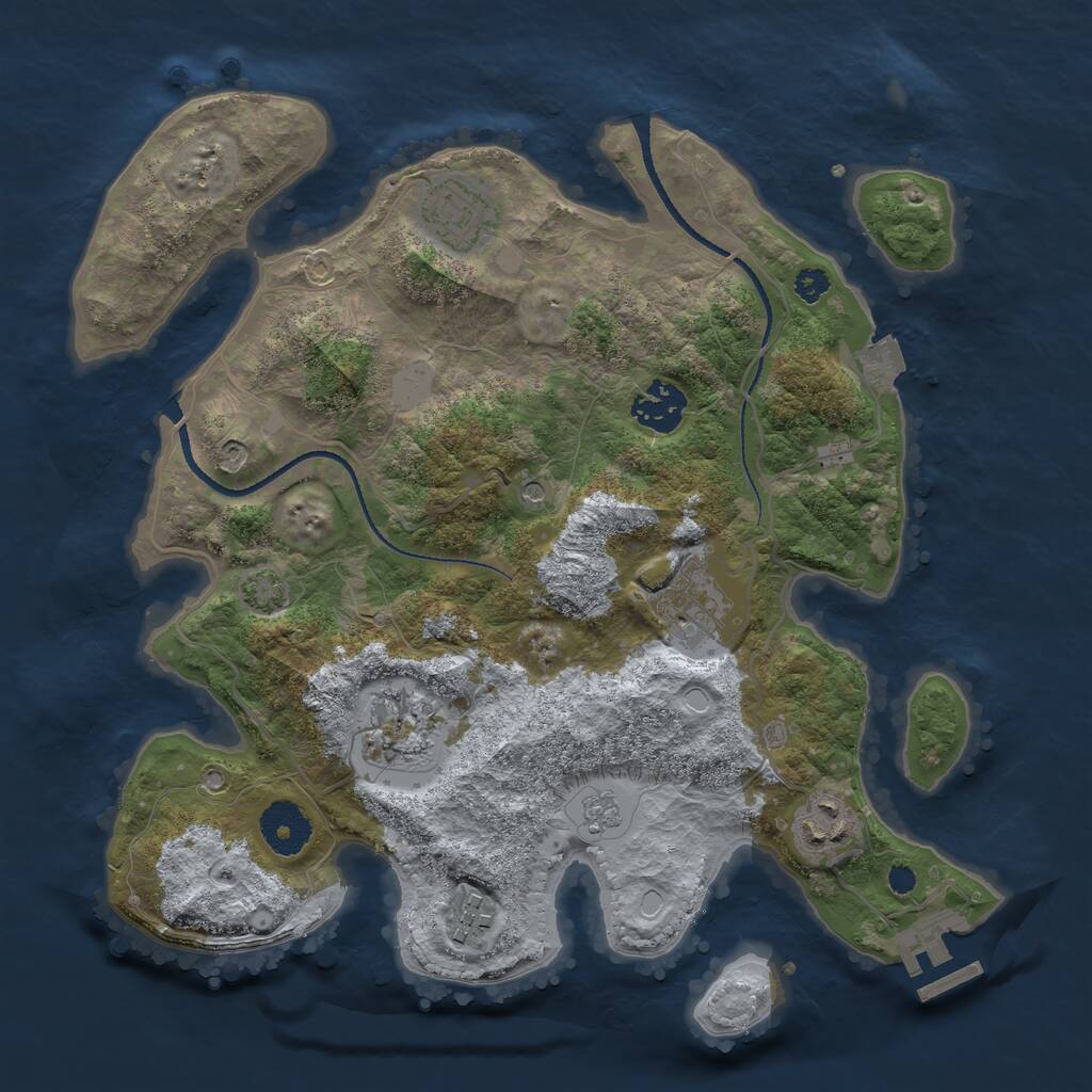 Rust Map: Procedural Map, Size: 3200, Seed: 32568, 11 Monuments