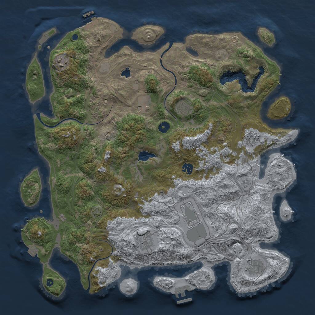 Rust Map: Procedural Map, Size: 4250, Seed: 2072556037, 14 Monuments