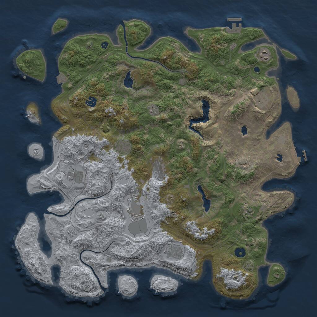 Rust Map: Procedural Map, Size: 4500, Seed: 651505262, 16 Monuments