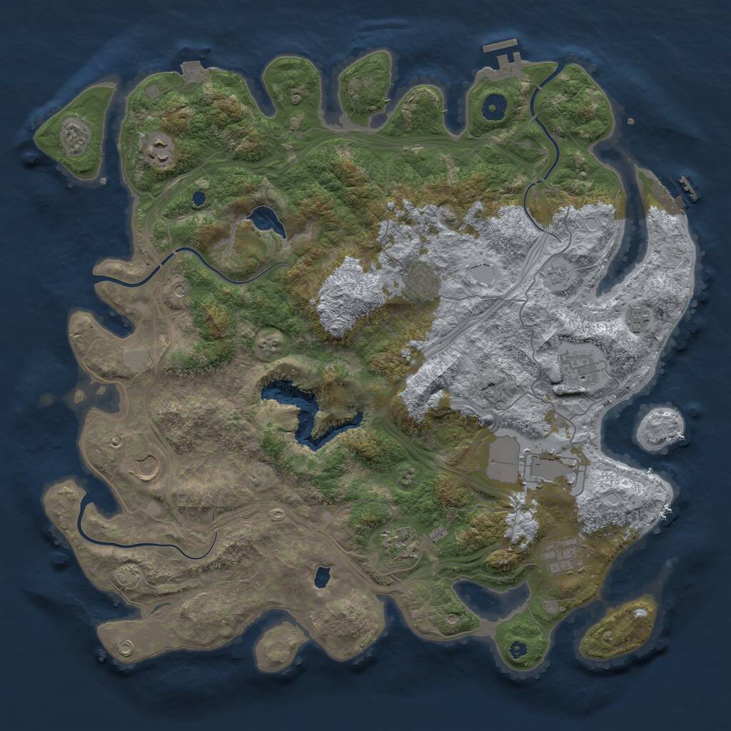 Rust Map: Procedural Map, Size: 4250, Seed: 252936421, 14 Monuments