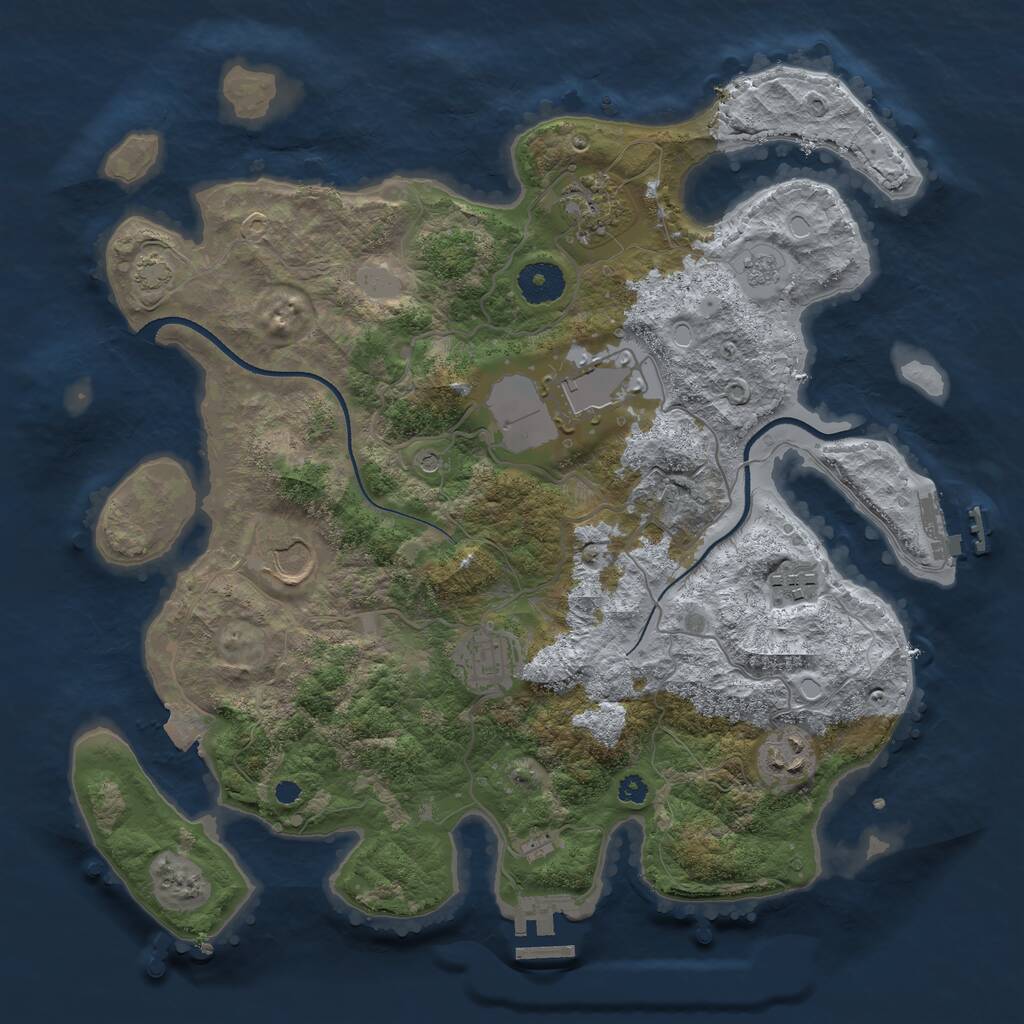 Rust Map: Procedural Map, Size: 3500, Seed: 1619197027, 12 Monuments