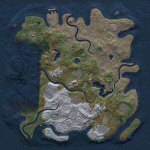 Thumbnail Rust Map: Procedural Map, Size: 4100, Seed: 47040455, 14 Monuments