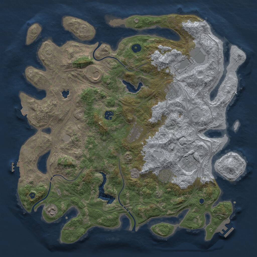 Rust Map: Procedural Map, Size: 4250, Seed: 84400598, 15 Monuments