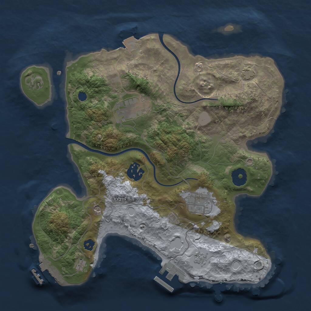Rust Map: Procedural Map, Size: 2800, Seed: 2109396582, 9 Monuments