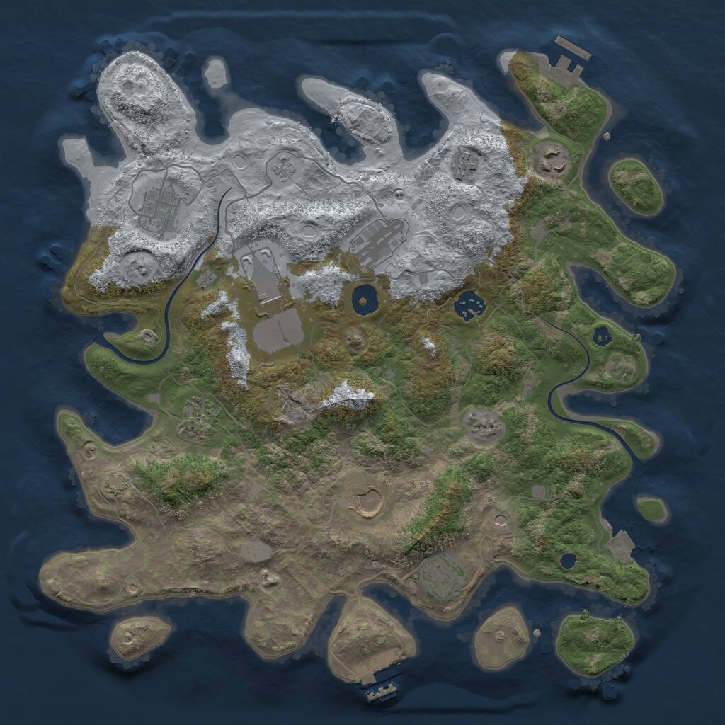 Rust Map: Procedural Map, Size: 3750, Seed: 443573255, 15 Monuments