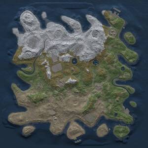 Thumbnail Rust Map: Procedural Map, Size: 3750, Seed: 443573255, 15 Monuments