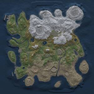 Thumbnail Rust Map: Procedural Map, Size: 3500, Seed: 379181076, 12 Monuments