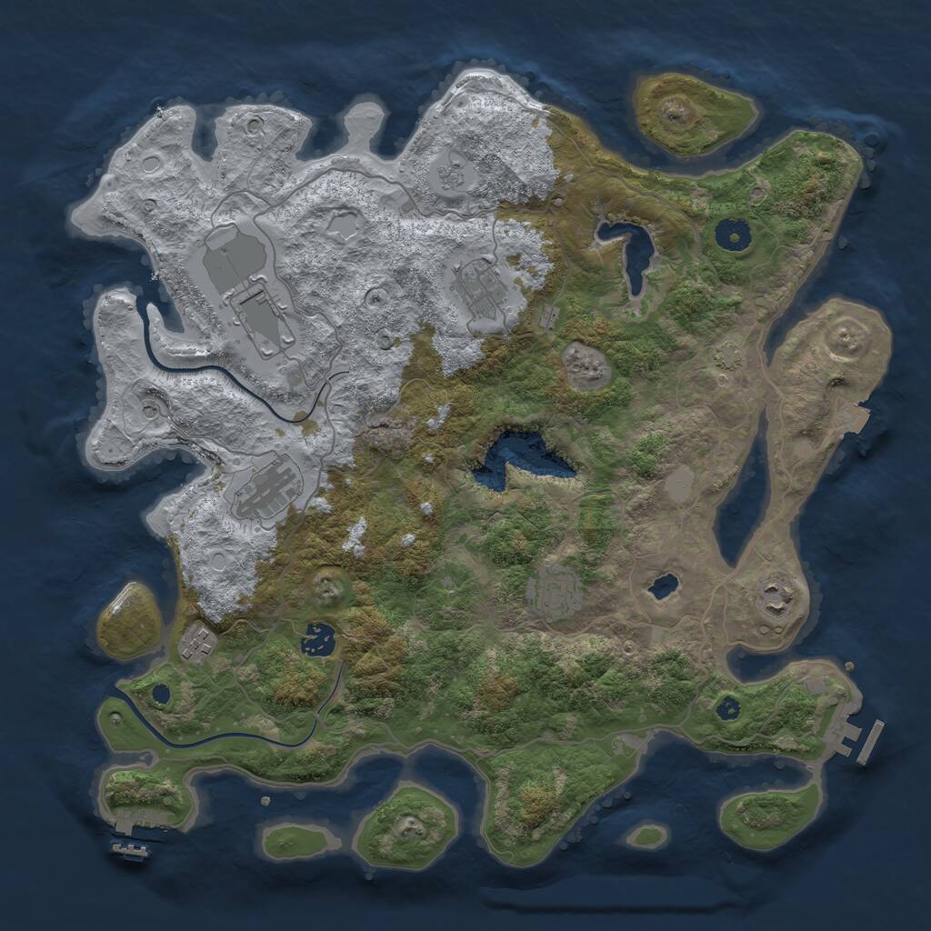 Rust Map: Procedural Map, Size: 4000, Seed: 1170029774, 13 Monuments