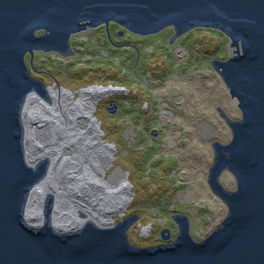 Rust Map: Procedural Map, Size: 3750, Seed: 2016671736, 15 Monuments