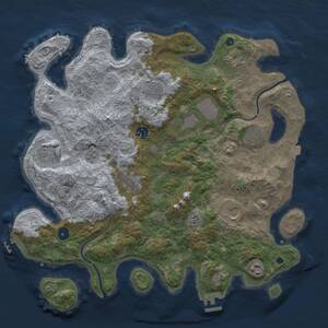 Thumbnail Rust Map: Procedural Map, Size: 3950, Seed: 121322486, 16 Monuments