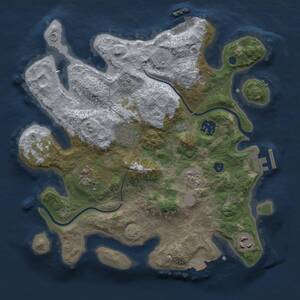 Thumbnail Rust Map: Procedural Map, Size: 3000, Seed: 556935456, 11 Monuments