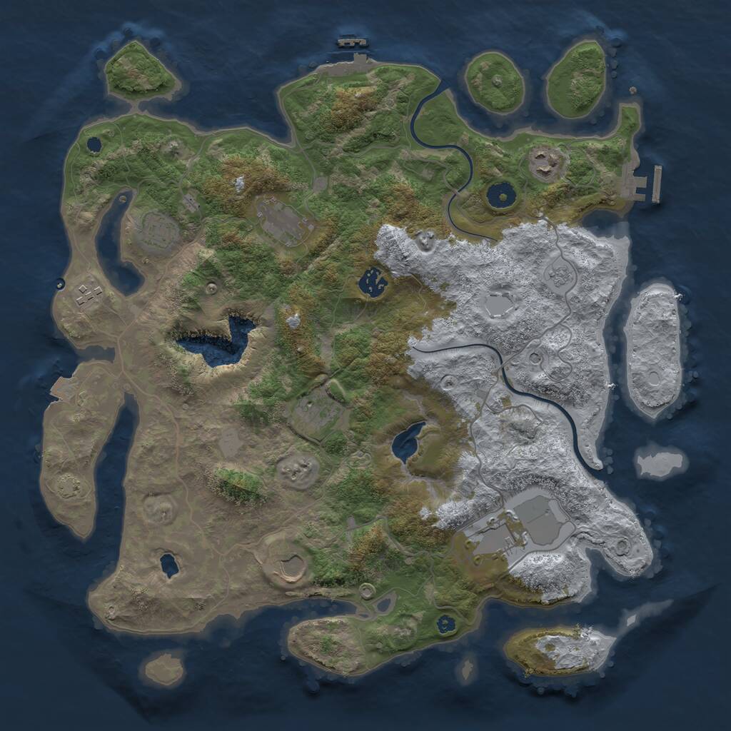 Rust Map: Procedural Map, Size: 4000, Seed: 1568356449, 14 Monuments