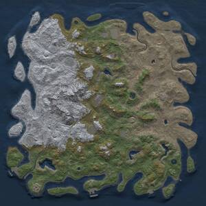 Thumbnail Rust Map: Procedural Map, Size: 5500, Seed: 5012025, 17 Monuments
