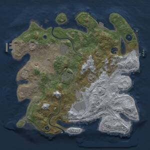 Thumbnail Rust Map: Procedural Map, Size: 3500, Seed: 299810087, 12 Monuments