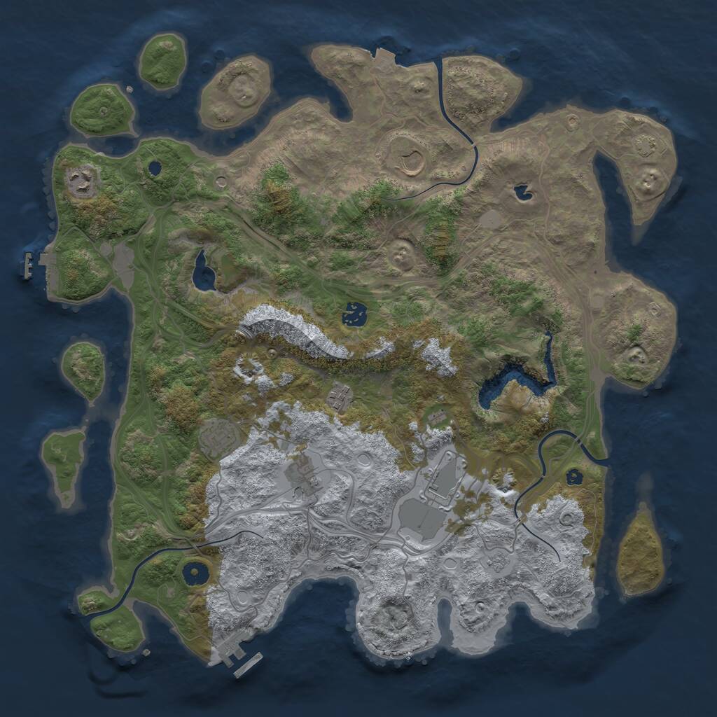 Rust Map: Procedural Map, Size: 4250, Seed: 903672105, 13 Monuments