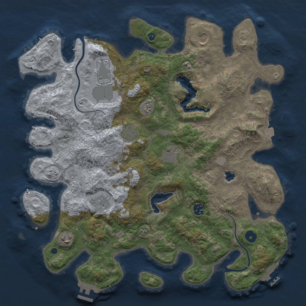 Rust Map: Procedural Map, Size: 4000, Seed: 36648331, 14 Monuments