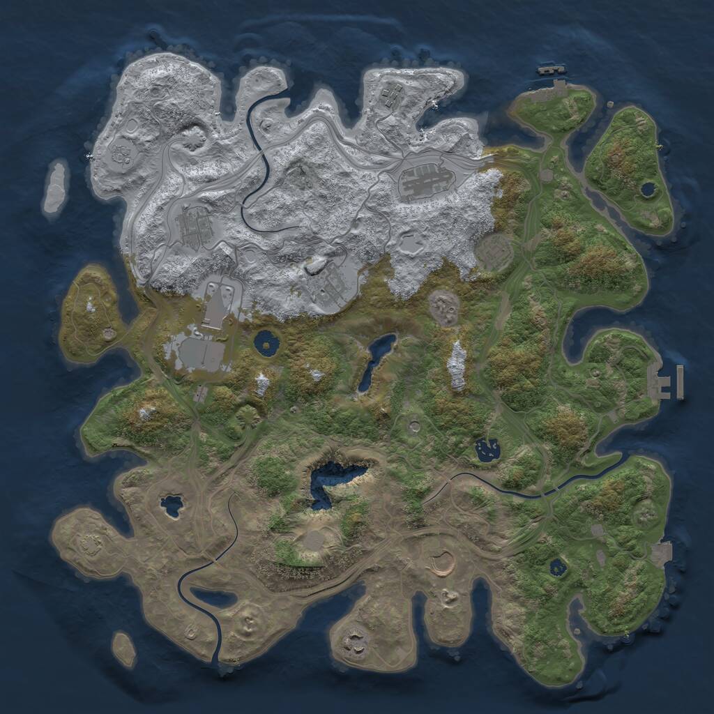 Rust Map: Procedural Map, Size: 4250, Seed: 100810562, 15 Monuments
