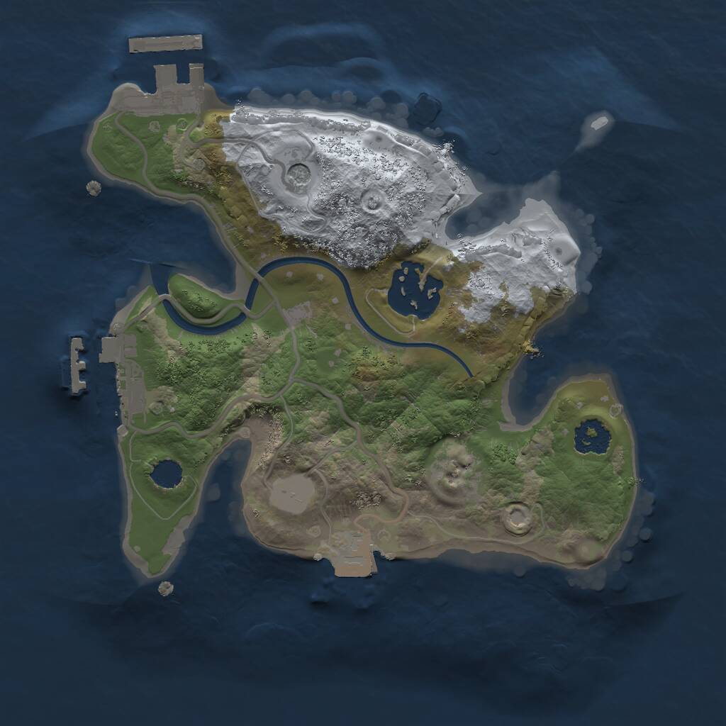 Rust Map: Procedural Map, Size: 2000, Seed: 258617868, 5 Monuments