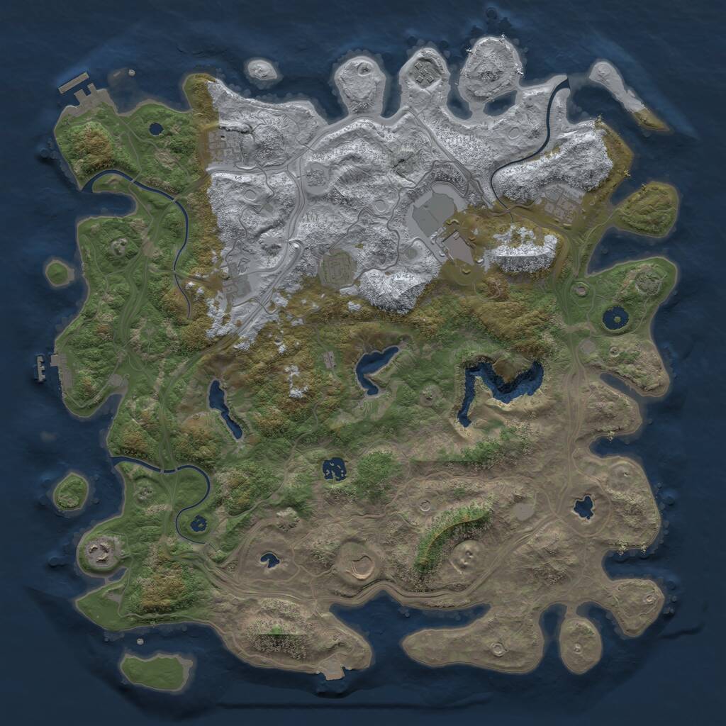 Rust Map: Procedural Map, Size: 4500, Seed: 443460738, 15 Monuments