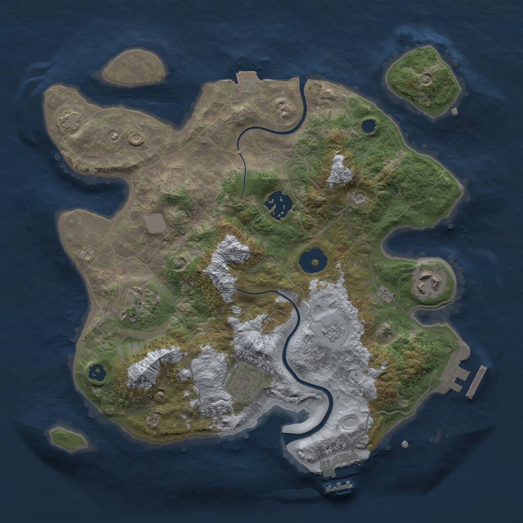 Rust Map: Procedural Map, Size: 3000, Seed: 7821376, 10 Monuments