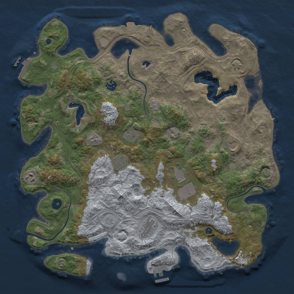 Rust Map: Procedural Map, Size: 4250, Seed: 29631533, 14 Monuments